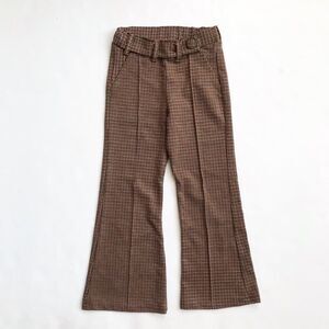 Zara brown plaid bell bottom pants EUC  7Y